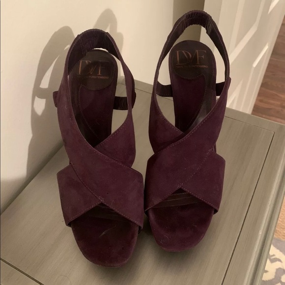 Diane Von Furstenberg purple Suede Heels - Picture 2 of 2
